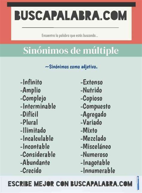 múltiples sinónimo